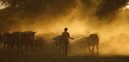Mozambique: bringing the cattle in from the fields. Mozambique is vulnerable to climate change because of its geography, but also has a poorly developed economy, frail infrastructure, and high levels of poverty (Photo: ILRI/Stevie Mann, Creative Commons via Flickr)