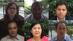 Six representatives of developing country governments – Bangladesh, Bhutan, Myanmar, Mozambique, Nepal and the Philippines – shared their experiences of rolling out the sustainable development agenda at the 21st Poverty Environment Partnership meeting (Image: IIED)
