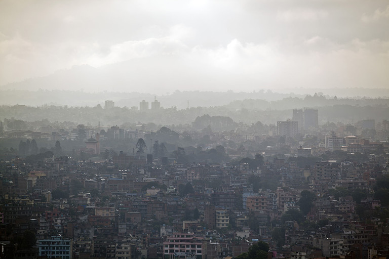 Smog over Kathamandu. Air pollution in Nepal's capital regularly breaches the World Health Organisation's safety guidelines (Kashish Das Shrestha)