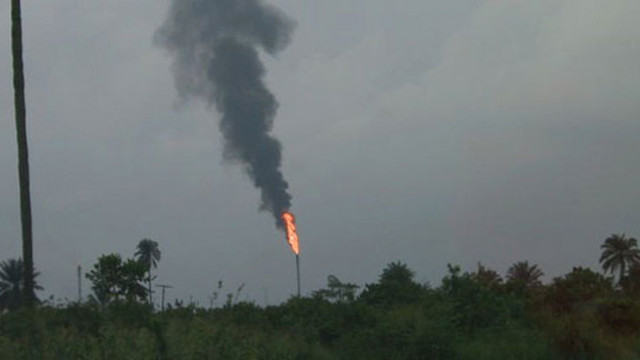 An oil flare in Port Harcourt Nigeria. 
