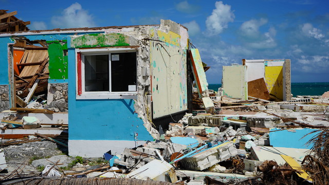 A house destroyed by hurricane.