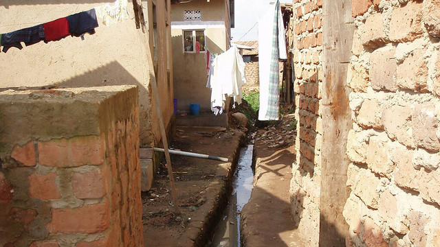 Informal housing with open sewer